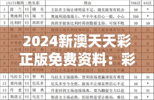 2024新澳天天彩正版免费资料：彩市资讯的权威集合