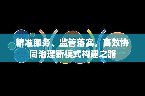 精准服务、监管落实，高效协同治理新模式构建之路