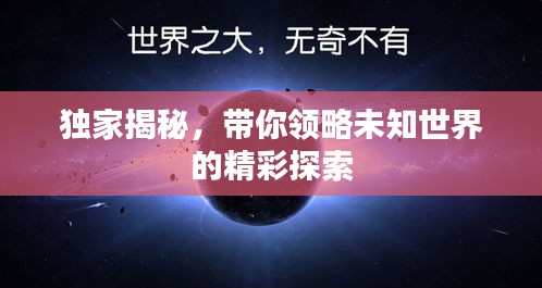 独家揭秘，带你领略未知世界的精彩探索