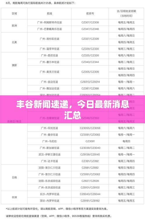 丰谷新闻速递，今日最新消息汇总