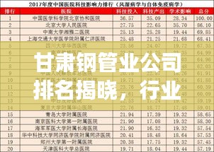 甘肃钢管业公司排名揭晓，行业影响力榜单重磅出炉！