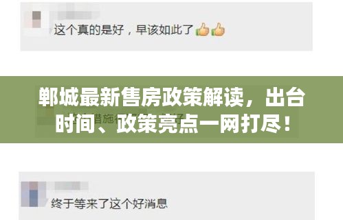 郸城最新售房政策解读，出台时间、政策亮点一网打尽！